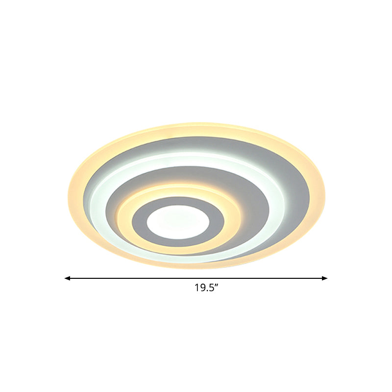 Ellipse Flushmount Simple Acrylic LED 14"/19.5"/23.5" Wide White Ceiling Mounted Fixture in Warm/White Light Clearhalo 'Ceiling Lights' 'Close To Ceiling Lights' 'Close to ceiling' 'Flush mount' Lighting' 600702
