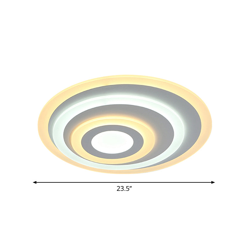 Ellipse Flushmount Simple Acrylic LED 14"/19.5"/23.5" Wide White Ceiling Mounted Fixture in Warm/White Light Clearhalo 'Ceiling Lights' 'Close To Ceiling Lights' 'Close to ceiling' 'Flush mount' Lighting' 600703