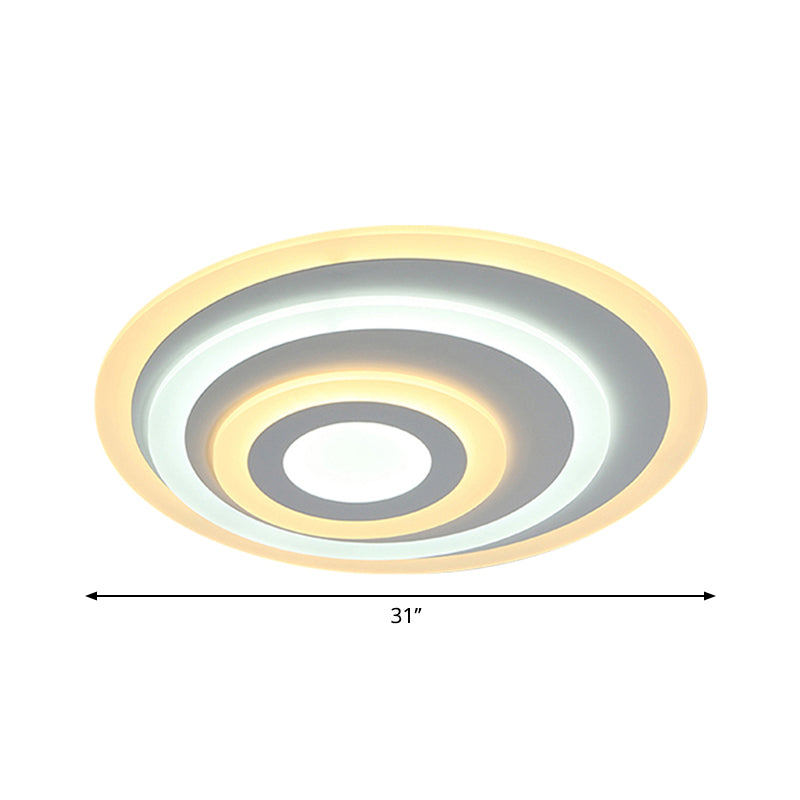 Ellipse Flushmount Simple Acrylic LED 14"/19.5"/23.5" Wide White Ceiling Mounted Fixture in Warm/White Light Clearhalo 'Ceiling Lights' 'Close To Ceiling Lights' 'Close to ceiling' 'Flush mount' Lighting' 600704