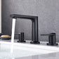 Modern 2-Handle Bathroom Sink Faucet 3 Hole Wide Spread Bathroom Faucet Clearhalo 'Bathroom Remodel & Bathroom Fixtures' 'Bathroom Sink Faucets' 'Bathroom Sinks & Faucet Components' 'bathroom_sink_faucets' 'Home Improvement' 'home_improvement' 'home_improvement_bathroom_sink_faucets' 6013249