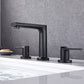 Modern 2-Handle Bathroom Sink Faucet 3 Hole Wide Spread Bathroom Faucet Clearhalo 'Bathroom Remodel & Bathroom Fixtures' 'Bathroom Sink Faucets' 'Bathroom Sinks & Faucet Components' 'bathroom_sink_faucets' 'Home Improvement' 'home_improvement' 'home_improvement_bathroom_sink_faucets' 6013250