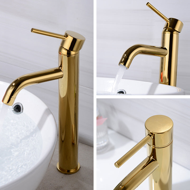 Modern 1-Handle Bathroom Sink Faucet Brushed Gold Vessel Sink Faucet Brass Clearhalo 'Bathroom Remodel & Bathroom Fixtures' 'Bathroom Sink Faucets' 'Bathroom Sinks & Faucet Components' 'bathroom_sink_faucets' 'Home Improvement' 'home_improvement' 'home_improvement_bathroom_sink_faucets' 6013323