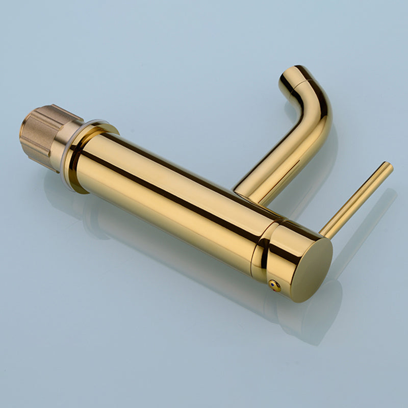 Modern 1-Handle Bathroom Sink Faucet Brushed Gold Vessel Sink Faucet Brass Clearhalo 'Bathroom Remodel & Bathroom Fixtures' 'Bathroom Sink Faucets' 'Bathroom Sinks & Faucet Components' 'bathroom_sink_faucets' 'Home Improvement' 'home_improvement' 'home_improvement_bathroom_sink_faucets' 6013326