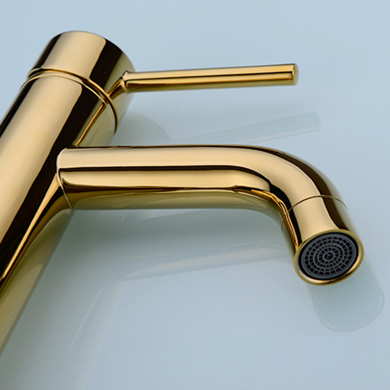 Modern 1-Handle Bathroom Sink Faucet Brushed Gold Vessel Sink Faucet Brass Clearhalo 'Bathroom Remodel & Bathroom Fixtures' 'Bathroom Sink Faucets' 'Bathroom Sinks & Faucet Components' 'bathroom_sink_faucets' 'Home Improvement' 'home_improvement' 'home_improvement_bathroom_sink_faucets' 6013327