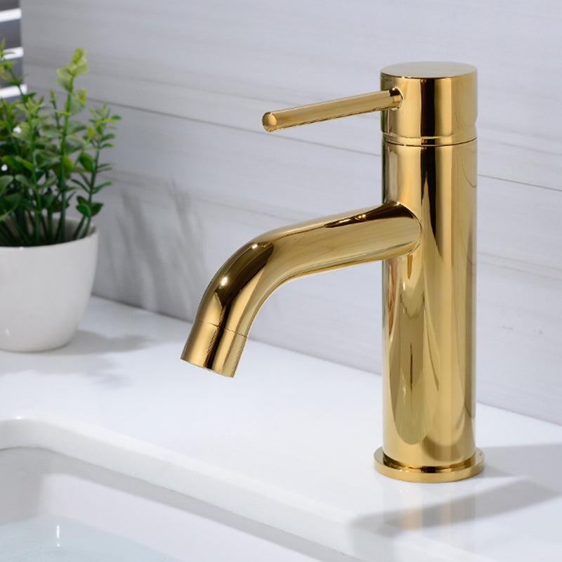 Modern 1-Handle Bathroom Sink Faucet Brushed Gold Vessel Sink Faucet Brass Clearhalo 'Bathroom Remodel & Bathroom Fixtures' 'Bathroom Sink Faucets' 'Bathroom Sinks & Faucet Components' 'bathroom_sink_faucets' 'Home Improvement' 'home_improvement' 'home_improvement_bathroom_sink_faucets' 6013332