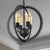 4 Heads Circle Frame Chandelier Light Fixture Rustic Industrial Black/Rust Iron Ceiling Lighting with Gear Design Black Clearhalo 'Cast Iron' 'Ceiling Lights' 'Chandeliers' 'Industrial Chandeliers' 'Industrial' 'Metal' 'Middle Century Chandeliers' 'Rustic Chandeliers' 'Tiffany' Lighting' 601395