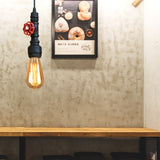 Farmhouse Style Pipe Hanging Lamp 1 Bulb Wrought Iron Hanging Light Fixture with Red Valve in Black/Silver/Brass Clearhalo 'Art Deco Pendants' 'Black' 'Cast Iron' 'Ceiling Lights' 'Ceramic' 'Crystal' 'Industrial Pendants' 'Industrial' 'Metal' 'Middle Century Pendants' 'Pendant Lights' 'Pendants' 'Rustic Pendants' 'Tiffany' Lighting' 601496