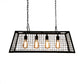 Vintage Stylish Trapezoid Cage Island Pendant Lamp 4 Lights Metal Hanging Light Fixture with Adjustable Chain in Black Clearhalo 'Ceiling Lights' 'Island Lights' Lighting' 601843