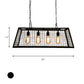 Vintage Stylish Trapezoid Cage Island Pendant Lamp 4 Lights Metal Hanging Light Fixture with Adjustable Chain in Black Clearhalo 'Ceiling Lights' 'Island Lights' Lighting' 601845