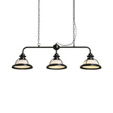 White/Green Glass Dome Island Lighting Industrial 3 Lights Dining Table Hanging Pendant with Chain Clearhalo 'Ceiling Lights' 'Glass shade' 'Glass' 'Island Lights' Lighting' 601969