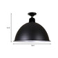 Loft Style Dome Ceiling Lighting 1 Head Metal Semi Flush Mount Light in Black for Dining Room, 12"/14" Width Clearhalo 'Ceiling Lights' 'Close To Ceiling Lights' 'Close to ceiling' 'Semi-flushmount' Lighting' 602426
