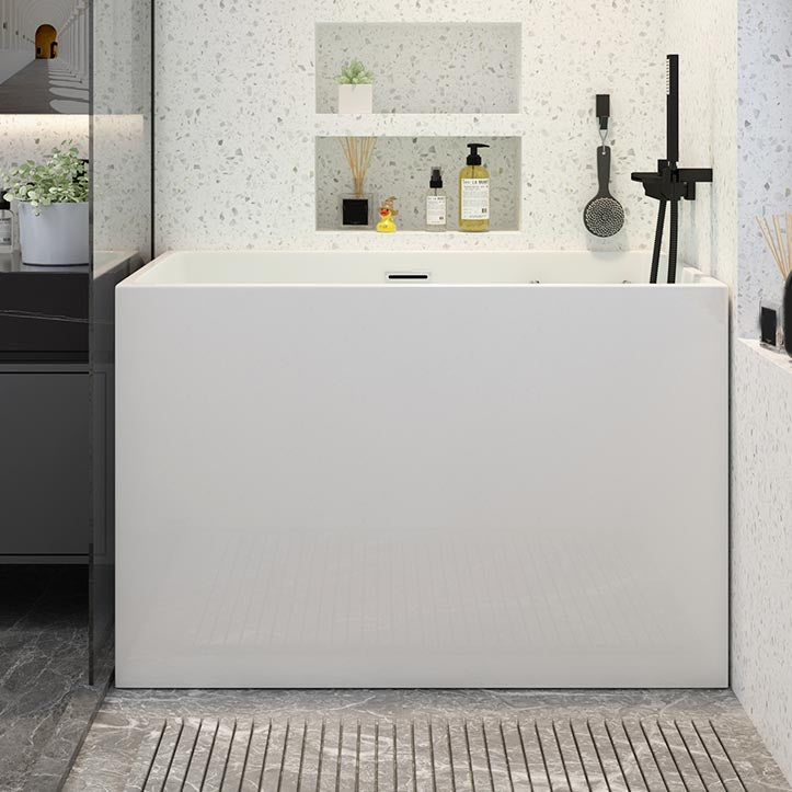 Modern Acrylic Alcove Bathtub 23.6" H Rectangular Bath Tub for Home Clearhalo 'Bathroom Remodel & Bathroom Fixtures' 'Bathtubs' 'Home Improvement' 'home_improvement' 'home_improvement_bathtubs' 'Showers & Bathtubs' 6024397