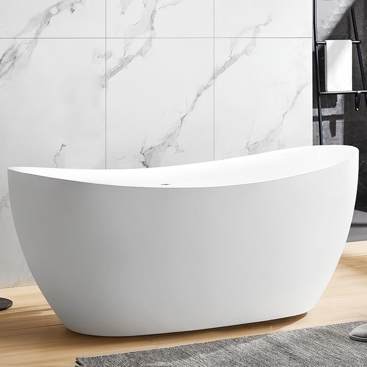 Modern Acrylic Bathtub Home and Hotel Freestanding Bath Tub in White Tub Clearhalo 'Bathroom Remodel & Bathroom Fixtures' 'Bathtubs' 'Home Improvement' 'home_improvement' 'home_improvement_bathtubs' 'Showers & Bathtubs' 6024429