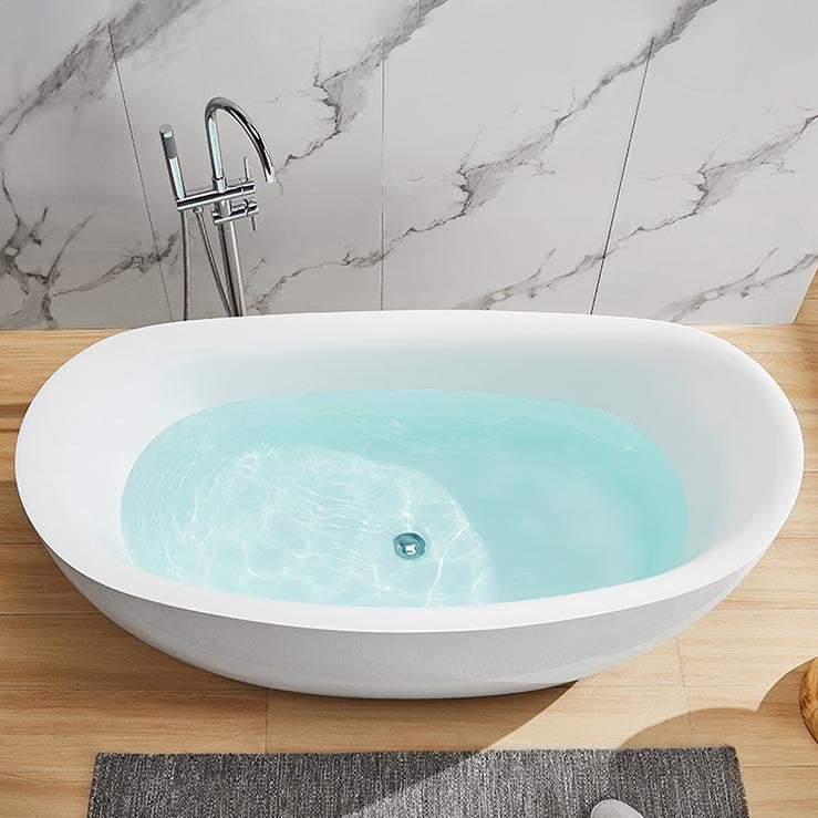 Modern Acrylic Bathtub Home and Hotel Freestanding Bath Tub in White Clearhalo 'Bathroom Remodel & Bathroom Fixtures' 'Bathtubs' 'Home Improvement' 'home_improvement' 'home_improvement_bathtubs' 'Showers & Bathtubs' 6024431