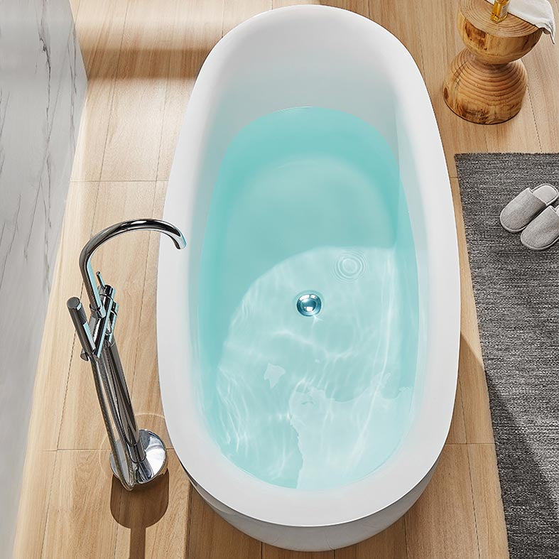 Modern Acrylic Bathtub Home and Hotel Freestanding Bath Tub in White Clearhalo 'Bathroom Remodel & Bathroom Fixtures' 'Bathtubs' 'Home Improvement' 'home_improvement' 'home_improvement_bathtubs' 'Showers & Bathtubs' 6024442