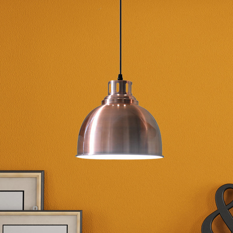 Iron Rose Gold Hanging Lighting Cone/Dome/Flared Shade 1 Bulb Farmhouse Pendant for Restaurant Clearhalo 'Art Deco Pendants' 'Cast Iron' 'Ceiling Lights' 'Ceramic' 'Crystal' 'Industrial Pendants' 'Industrial' 'Metal' 'Middle Century Pendants' 'Pendant Lights' 'Pendants' 'Tiffany' Lighting' 603190