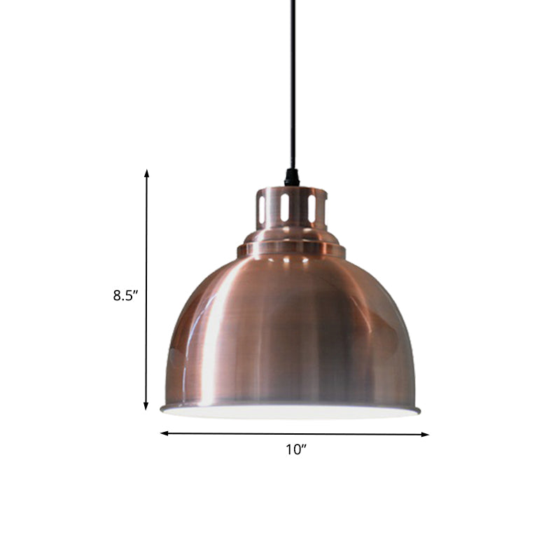 Iron Rose Gold Hanging Lighting Cone/Dome/Flared Shade 1 Bulb Farmhouse Pendant for Restaurant Clearhalo 'Art Deco Pendants' 'Cast Iron' 'Ceiling Lights' 'Ceramic' 'Crystal' 'Industrial Pendants' 'Industrial' 'Metal' 'Middle Century Pendants' 'Pendant Lights' 'Pendants' 'Tiffany' Lighting' 603192