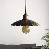 1-Light Pendant Light Fixture Rustic Scalloped Metallic Hanging Lamp in Bronze, 10"/14"/16.5" Width Bronze Clearhalo 'Art Deco Pendants' 'Cast Iron' 'Ceiling Lights' 'Ceramic' 'Crystal' 'Industrial Pendants' 'Industrial' 'Metal' 'Middle Century Pendants' 'Pendant Lights' 'Pendants' 'Tiffany' Lighting' 603350