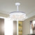 21.5" W Acrylic Circular Ceiling Fan Light Modernist LED White Semi Flush Mount Lamp with 3 Clear Blades White Clearhalo 'Ceiling Fans with Lights' 'Ceiling Fans' 'Modern Ceiling Fans' 'Modern' Lighting' 603768