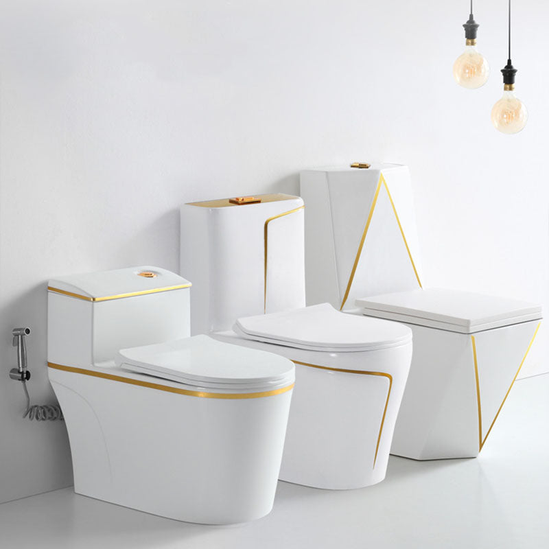 Siphon Jet Toilet Traditional One-Piece Toilet with Slow Close Seat Clearhalo 'Bathroom Remodel & Bathroom Fixtures' 'Home Improvement' 'home_improvement' 'home_improvement_toilets' 'Toilets & Bidets' 'Toilets' 6037897