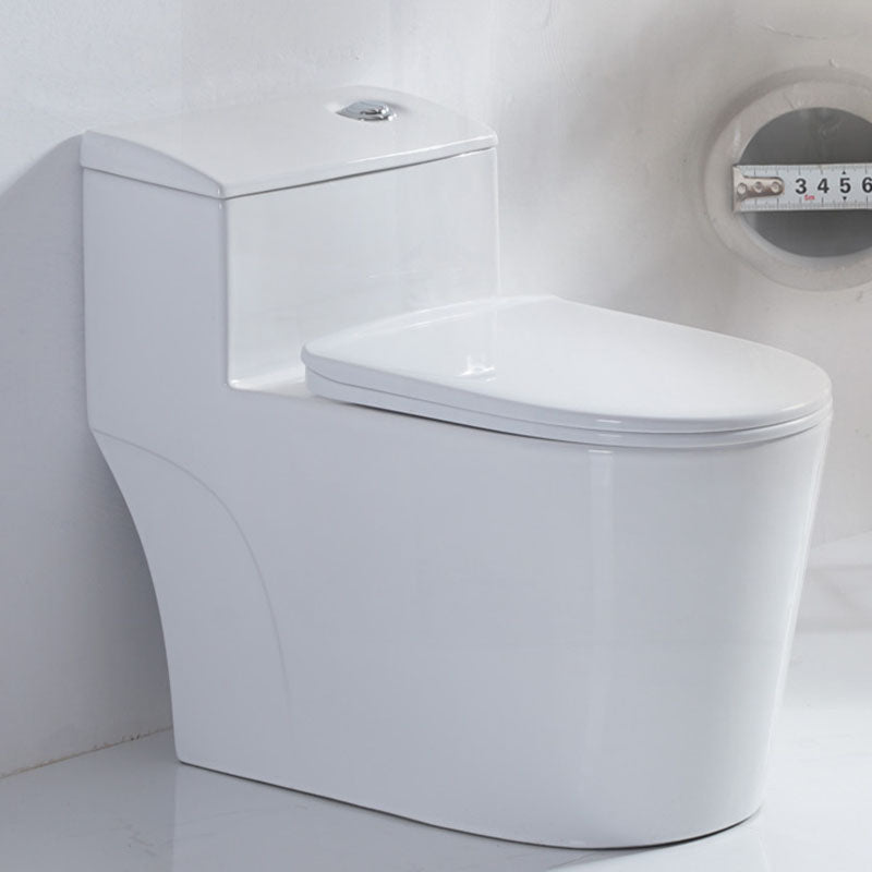 Siphon Jet Toilet Traditional One-Piece Toilet with Slow Close Seat 15"L x 28"W x 25"H White Clearhalo 'Bathroom Remodel & Bathroom Fixtures' 'Home Improvement' 'home_improvement' 'home_improvement_toilets' 'Toilets & Bidets' 'Toilets' 6037898