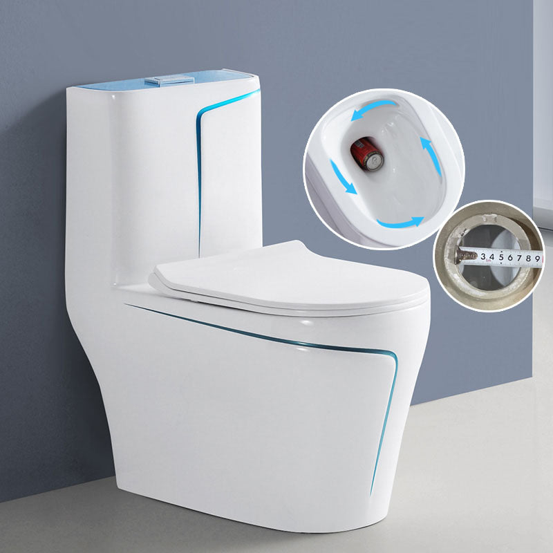 Siphon Jet Toilet Traditional One-Piece Toilet with Slow Close Seat 15"L x 27"W x 29"H Blue Clearhalo 'Bathroom Remodel & Bathroom Fixtures' 'Home Improvement' 'home_improvement' 'home_improvement_toilets' 'Toilets & Bidets' 'Toilets' 6037907