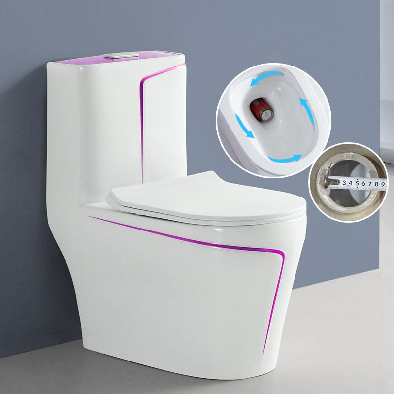 Siphon Jet Toilet Traditional One-Piece Toilet with Slow Close Seat 15"L x 27"W x 29"H Purple Clearhalo 'Bathroom Remodel & Bathroom Fixtures' 'Home Improvement' 'home_improvement' 'home_improvement_toilets' 'Toilets & Bidets' 'Toilets' 6037909