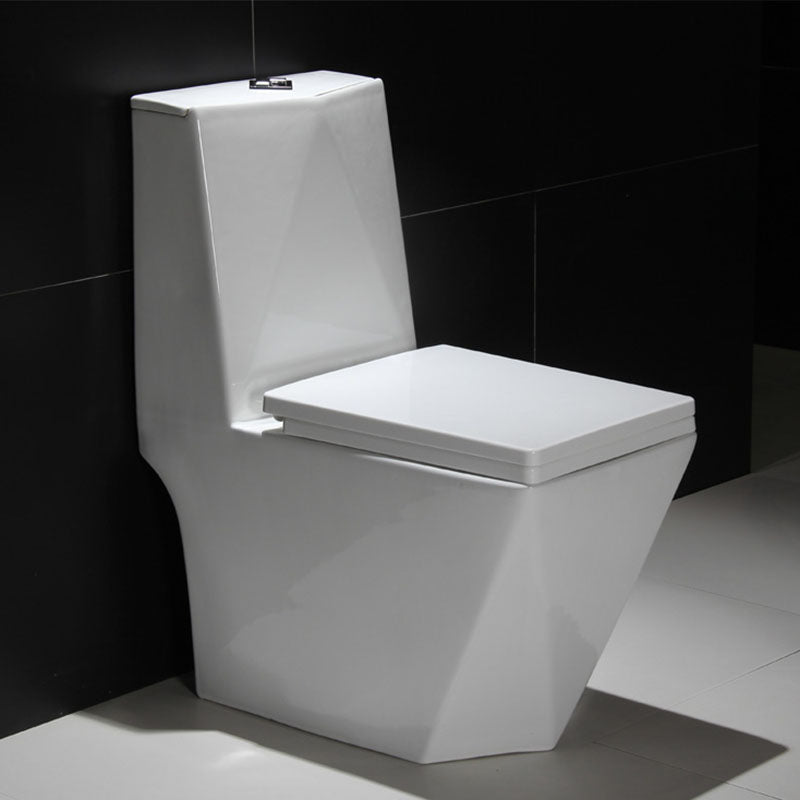 Siphon Jet Toilet Traditional One-Piece Toilet with Slow Close Seat 15"L x 27"W x 33"H White Clearhalo 'Bathroom Remodel & Bathroom Fixtures' 'Home Improvement' 'home_improvement' 'home_improvement_toilets' 'Toilets & Bidets' 'Toilets' 6037913