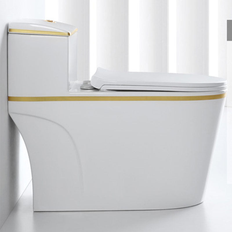 Siphon Jet Toilet Traditional One-Piece Toilet with Slow Close Seat Clearhalo 'Bathroom Remodel & Bathroom Fixtures' 'Home Improvement' 'home_improvement' 'home_improvement_toilets' 'Toilets & Bidets' 'Toilets' 6037914