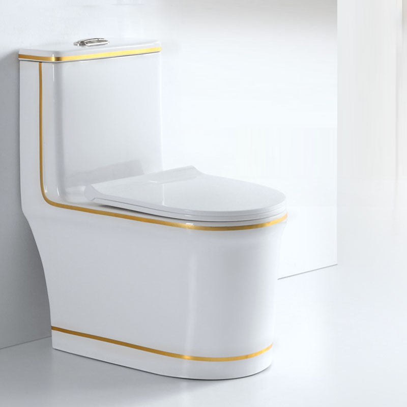 Siphon Jet Toilet Traditional One-Piece Toilet with Slow Close Seat Clearhalo 'Bathroom Remodel & Bathroom Fixtures' 'Home Improvement' 'home_improvement' 'home_improvement_toilets' 'Toilets & Bidets' 'Toilets' 6037917