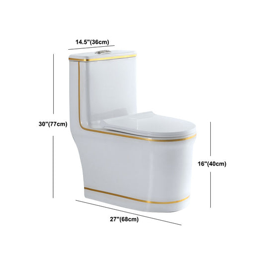 Siphon Jet Toilet Traditional One-Piece Toilet with Slow Close Seat Clearhalo 'Bathroom Remodel & Bathroom Fixtures' 'Home Improvement' 'home_improvement' 'home_improvement_toilets' 'Toilets & Bidets' 'Toilets' 6037922