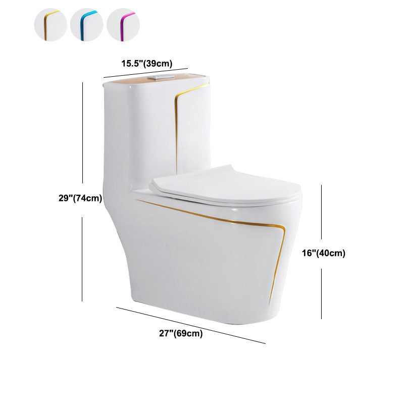 Siphon Jet Toilet Traditional One-Piece Toilet with Slow Close Seat Clearhalo 'Bathroom Remodel & Bathroom Fixtures' 'Home Improvement' 'home_improvement' 'home_improvement_toilets' 'Toilets & Bidets' 'Toilets' 6037925