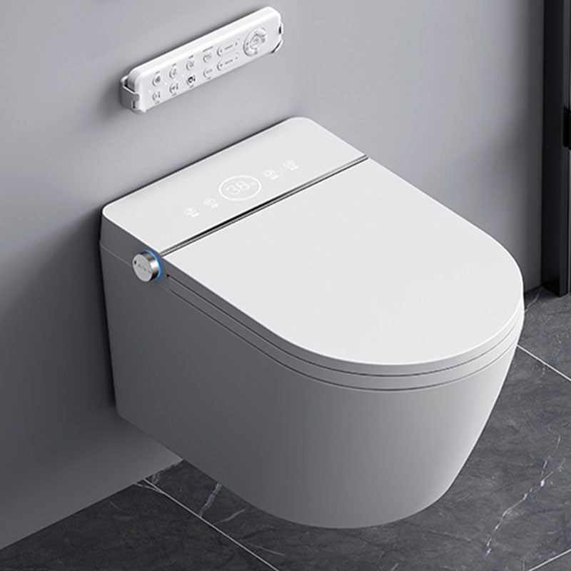 Elongated Toilet Wall Hung 1-Piece Automatic UV Sterilization Toilet with Concealed Tank White Toilet Only Manual Flip Clearhalo 'Bathroom Remodel & Bathroom Fixtures' 'Home Improvement' 'home_improvement' 'home_improvement_toilets' 'Toilets & Bidets' 'Toilets' 6038027