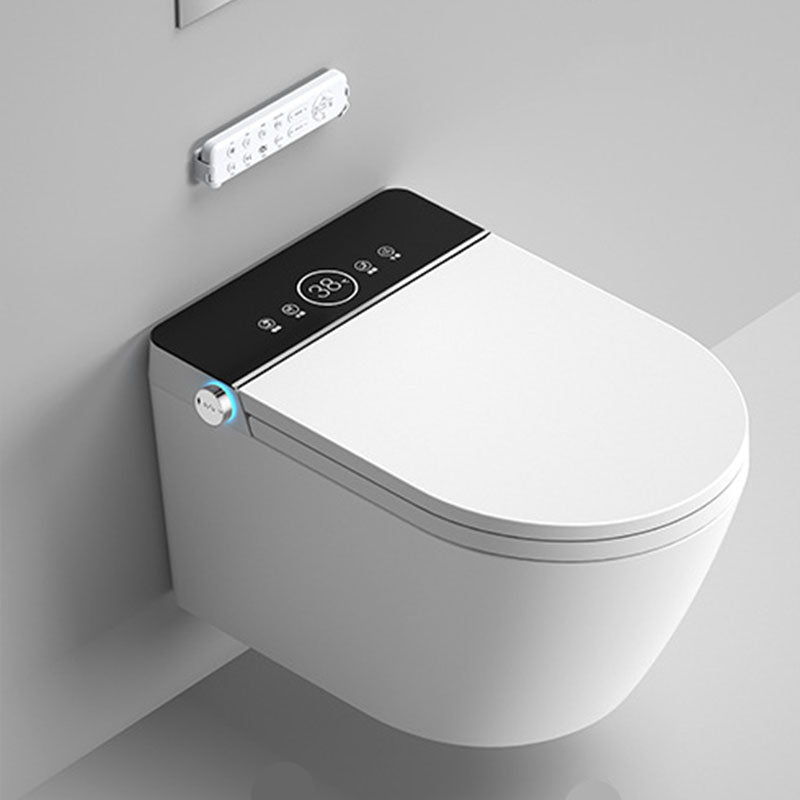 Elongated Toilet Wall Hung 1-Piece Automatic UV Sterilization Toilet with Concealed Tank Black Clearhalo 'Bathroom Remodel & Bathroom Fixtures' 'Home Improvement' 'home_improvement' 'home_improvement_toilets' 'Toilets & Bidets' 'Toilets' 6038028