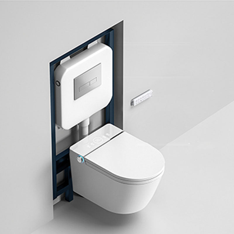 Elongated Toilet Wall Hung 1-Piece Automatic UV Sterilization Toilet with Concealed Tank Clearhalo 'Bathroom Remodel & Bathroom Fixtures' 'Home Improvement' 'home_improvement' 'home_improvement_toilets' 'Toilets & Bidets' 'Toilets' 6038046