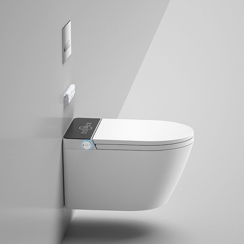 Elongated Toilet Wall Hung 1-Piece Automatic UV Sterilization Toilet with Concealed Tank Clearhalo 'Bathroom Remodel & Bathroom Fixtures' 'Home Improvement' 'home_improvement' 'home_improvement_toilets' 'Toilets & Bidets' 'Toilets' 6038048