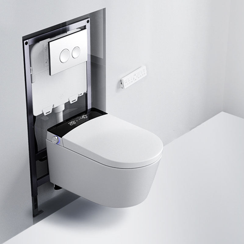 Elongated Toilet Wall Hung 1-Piece Automatic UV Sterilization Toilet with Concealed Tank Clearhalo 'Bathroom Remodel & Bathroom Fixtures' 'Home Improvement' 'home_improvement' 'home_improvement_toilets' 'Toilets & Bidets' 'Toilets' 6038050