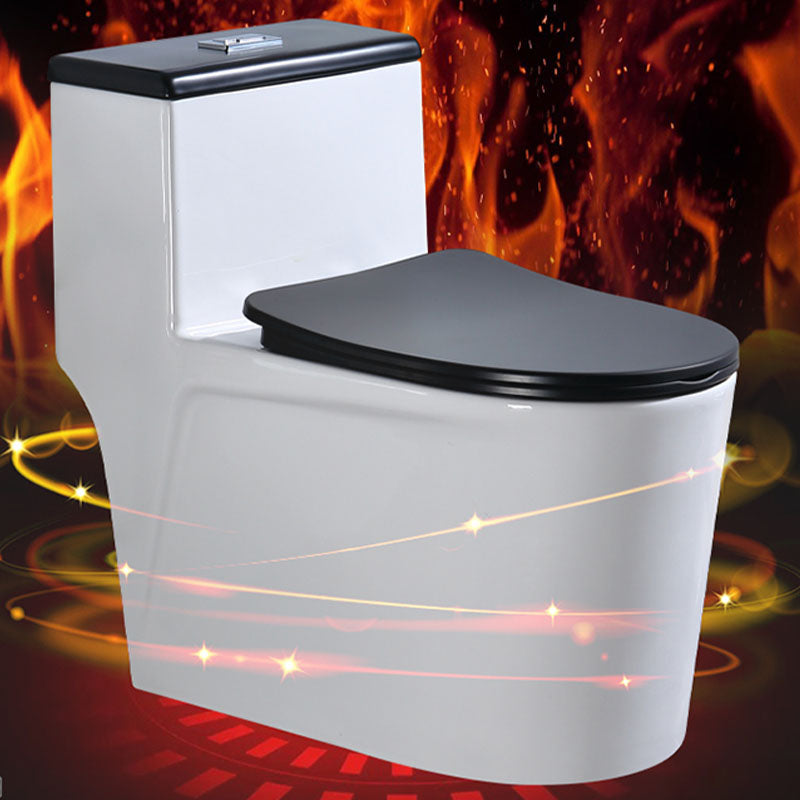 Floor Mount Toilet Black and White Toilet with Siphon Jet Water-saving Function Clearhalo 'Bathroom Remodel & Bathroom Fixtures' 'Home Improvement' 'home_improvement' 'home_improvement_toilets' 'Toilets & Bidets' 'Toilets' 6038131