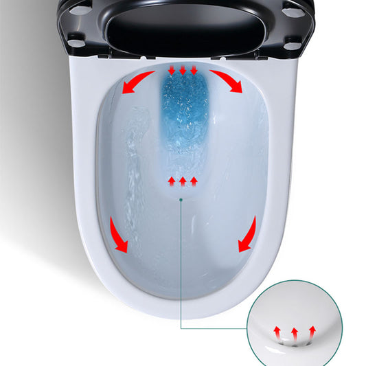 Floor Mount Toilet Black and White Toilet with Siphon Jet Water-saving Function Clearhalo 'Bathroom Remodel & Bathroom Fixtures' 'Home Improvement' 'home_improvement' 'home_improvement_toilets' 'Toilets & Bidets' 'Toilets' 6038142