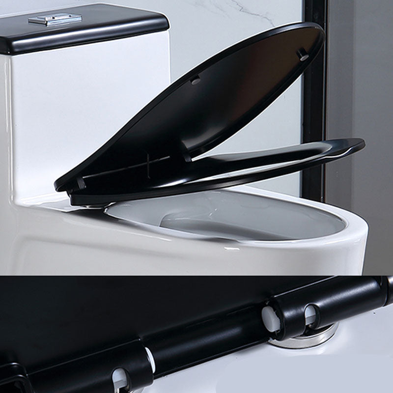 Floor Mount Toilet Black and White Toilet with Siphon Jet Water-saving Function Clearhalo 'Bathroom Remodel & Bathroom Fixtures' 'Home Improvement' 'home_improvement' 'home_improvement_toilets' 'Toilets & Bidets' 'Toilets' 6038153