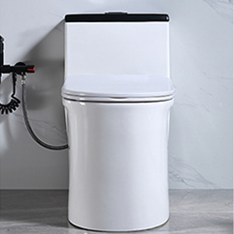 Floor Mount Toilet Black and White Toilet with Siphon Jet Water-saving Function Clearhalo 'Bathroom Remodel & Bathroom Fixtures' 'Home Improvement' 'home_improvement' 'home_improvement_toilets' 'Toilets & Bidets' 'Toilets' 6038154