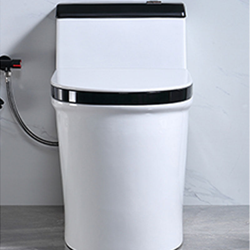 Floor Mount Toilet Black and White Toilet with Siphon Jet Water-saving Function Clearhalo 'Bathroom Remodel & Bathroom Fixtures' 'Home Improvement' 'home_improvement' 'home_improvement_toilets' 'Toilets & Bidets' 'Toilets' 6038156