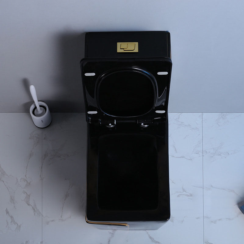 Household Water-saving Toilet Siphon One-piece Large-diameter Toilet in Black Finish Clearhalo 'Bathroom Remodel & Bathroom Fixtures' 'Home Improvement' 'home_improvement' 'home_improvement_toilets' 'Toilets & Bidets' 'Toilets' 6038204