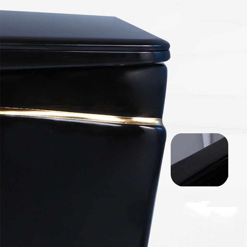 Household Water-saving Toilet Siphon One-piece Large-diameter Toilet in Black Finish Clearhalo 'Bathroom Remodel & Bathroom Fixtures' 'Home Improvement' 'home_improvement' 'home_improvement_toilets' 'Toilets & Bidets' 'Toilets' 6038207