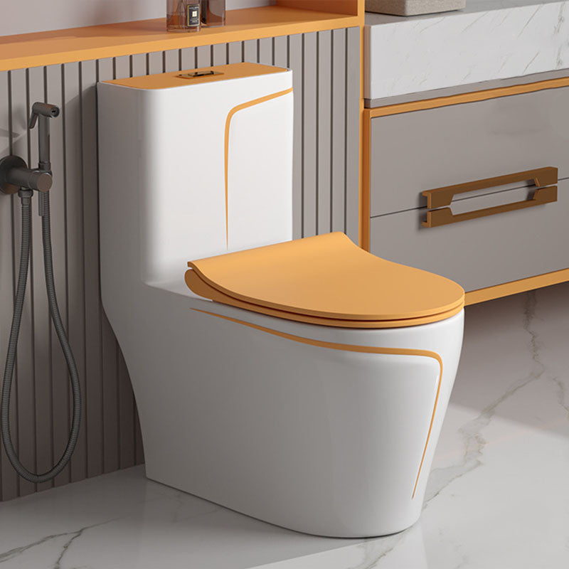 Orange Household Toilet Siphon Jet Toilet All-In-One Ceramic Toilet White Clearhalo 'Bathroom Remodel & Bathroom Fixtures' 'Home Improvement' 'home_improvement' 'home_improvement_toilets' 'Toilets & Bidets' 'Toilets' 6038251