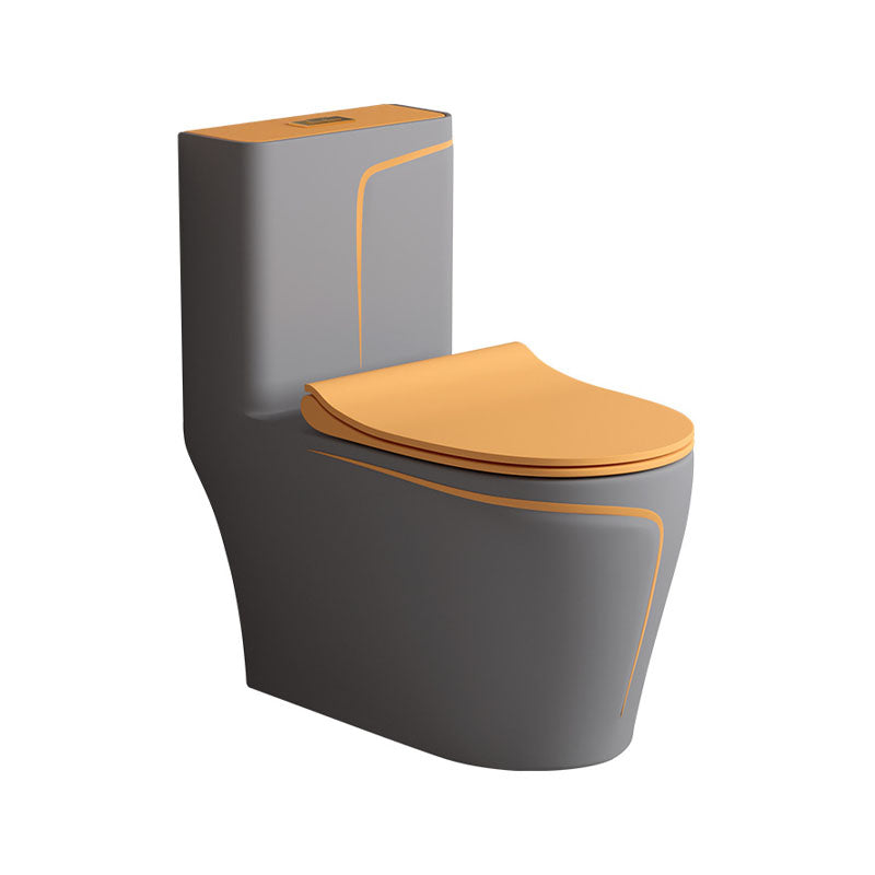 Orange Household Toilet Siphon Jet Toilet All-In-One Ceramic Toilet Clearhalo 'Bathroom Remodel & Bathroom Fixtures' 'Home Improvement' 'home_improvement' 'home_improvement_toilets' 'Toilets & Bidets' 'Toilets' 6038252