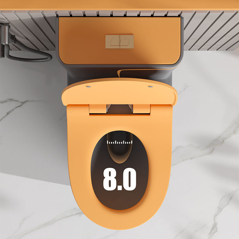 Orange Household Toilet Siphon Jet Toilet All-In-One Ceramic Toilet Clearhalo 'Bathroom Remodel & Bathroom Fixtures' 'Home Improvement' 'home_improvement' 'home_improvement_toilets' 'Toilets & Bidets' 'Toilets' 6038253