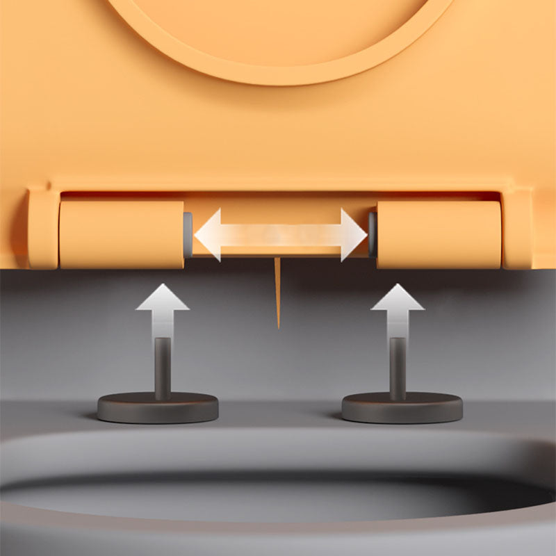 Orange Household Toilet Siphon Jet Toilet All-In-One Ceramic Toilet Clearhalo 'Bathroom Remodel & Bathroom Fixtures' 'Home Improvement' 'home_improvement' 'home_improvement_toilets' 'Toilets & Bidets' 'Toilets' 6038260