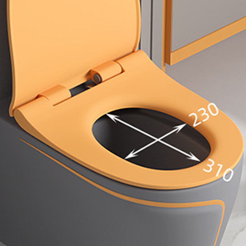 Orange Household Toilet Siphon Jet Toilet All-In-One Ceramic Toilet Clearhalo 'Bathroom Remodel & Bathroom Fixtures' 'Home Improvement' 'home_improvement' 'home_improvement_toilets' 'Toilets & Bidets' 'Toilets' 6038262