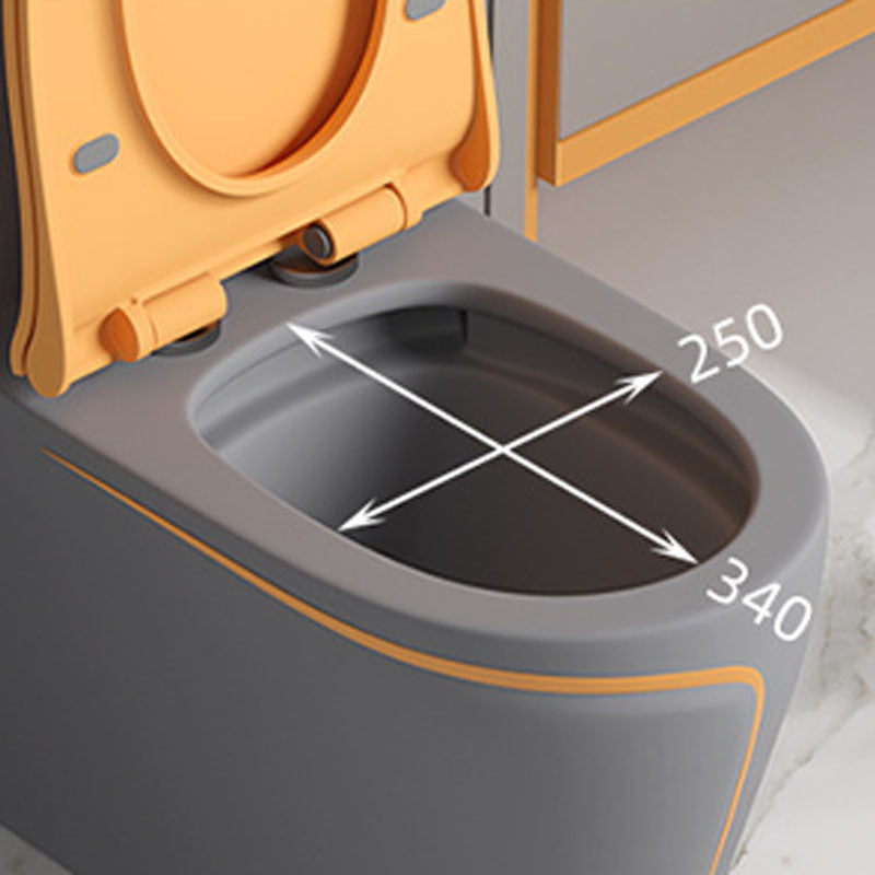 Orange Household Toilet Siphon Jet Toilet All-In-One Ceramic Toilet Clearhalo 'Bathroom Remodel & Bathroom Fixtures' 'Home Improvement' 'home_improvement' 'home_improvement_toilets' 'Toilets & Bidets' 'Toilets' 6038263